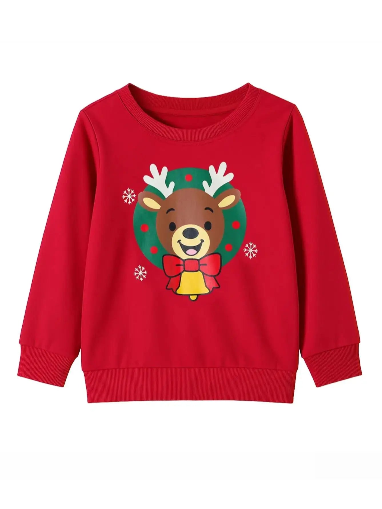 Girls Jolly Reindeer Print Christmas Sweatshirt
