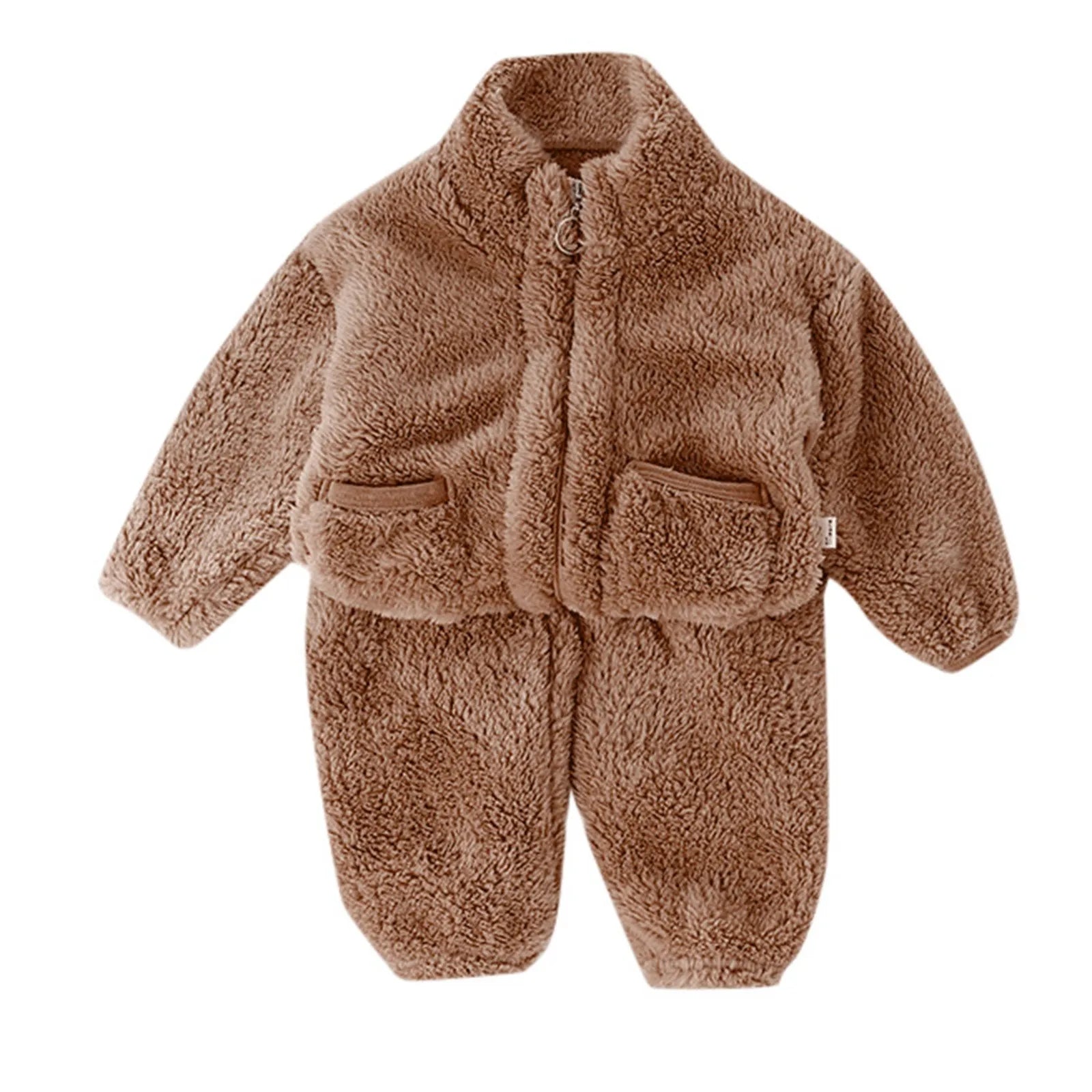 MOMSTAG Winter Baby Woolen Coats Top+Pants Two-piece Pajama Sets