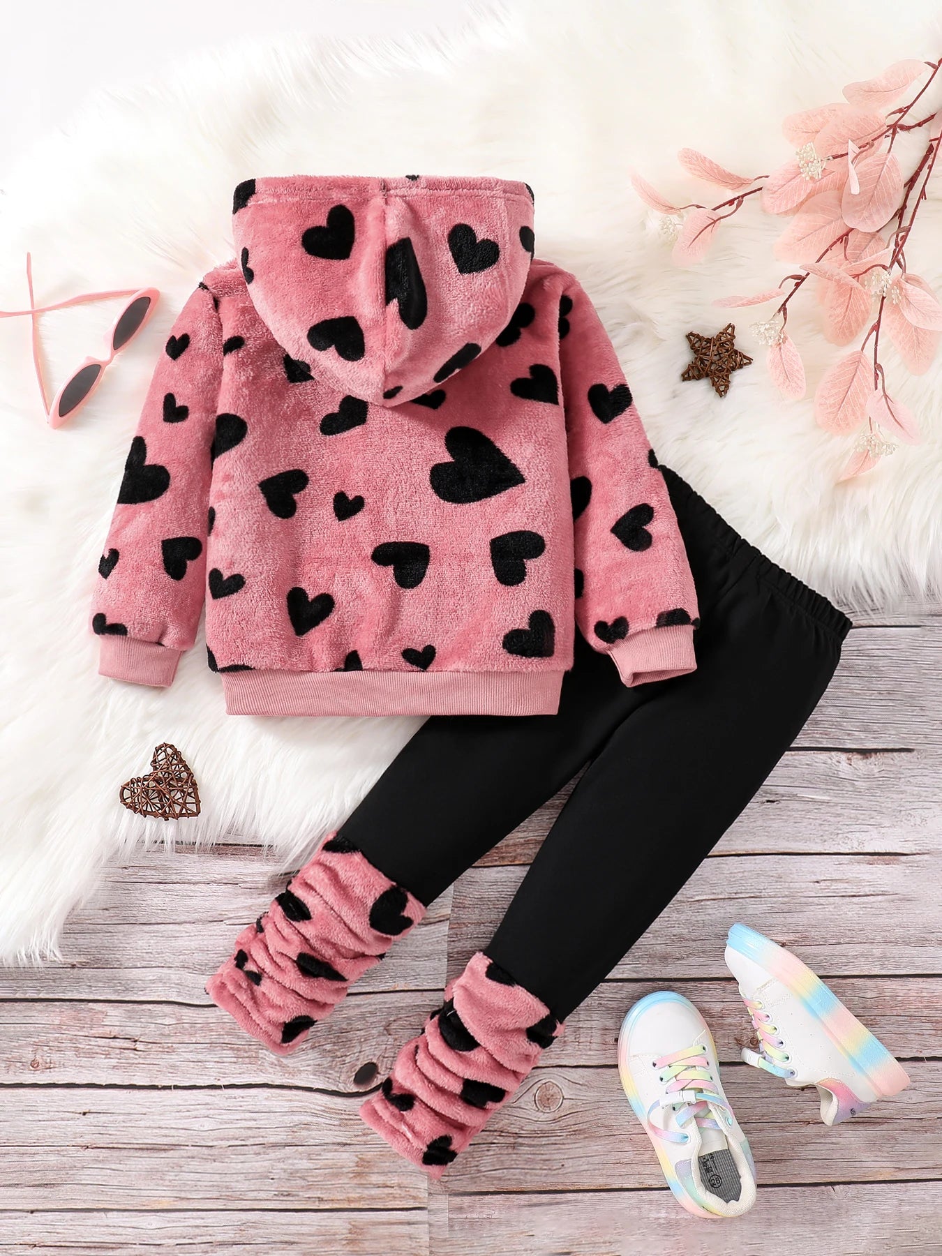 Girls 2PC Fleece Hooded Set 4-8Y