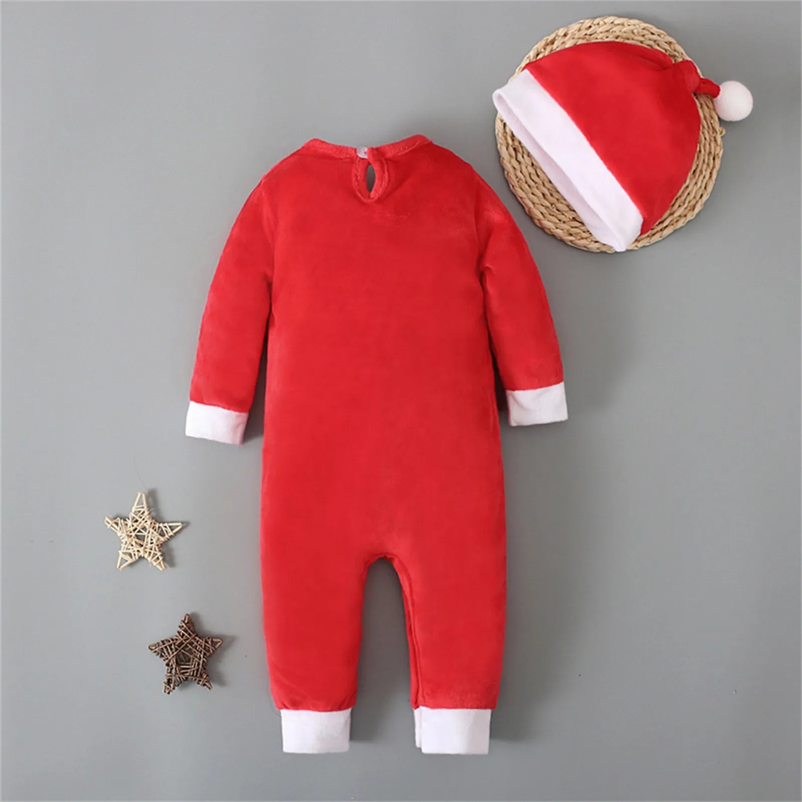 MOMSTAG Newborn Christmas Outfits Romper Hat Set