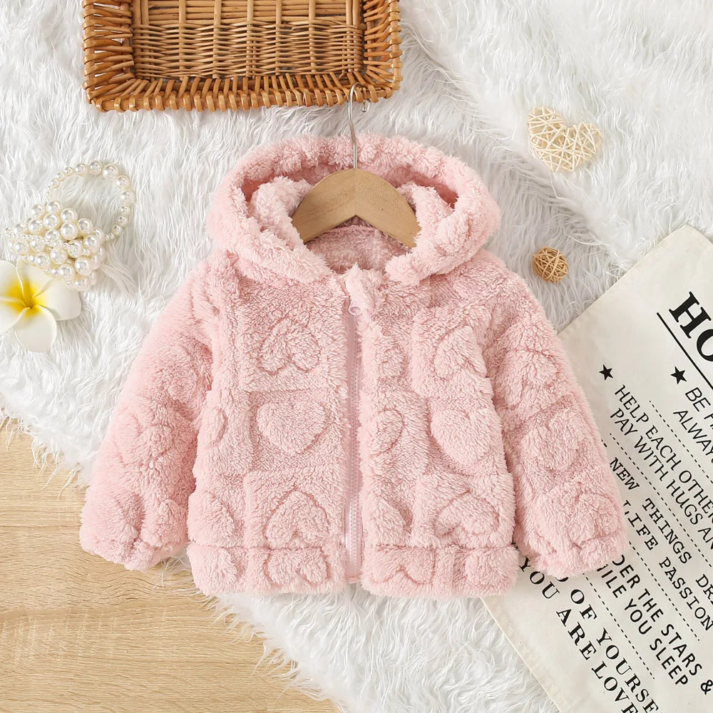 Baby Girl Heart Fleece Jacket