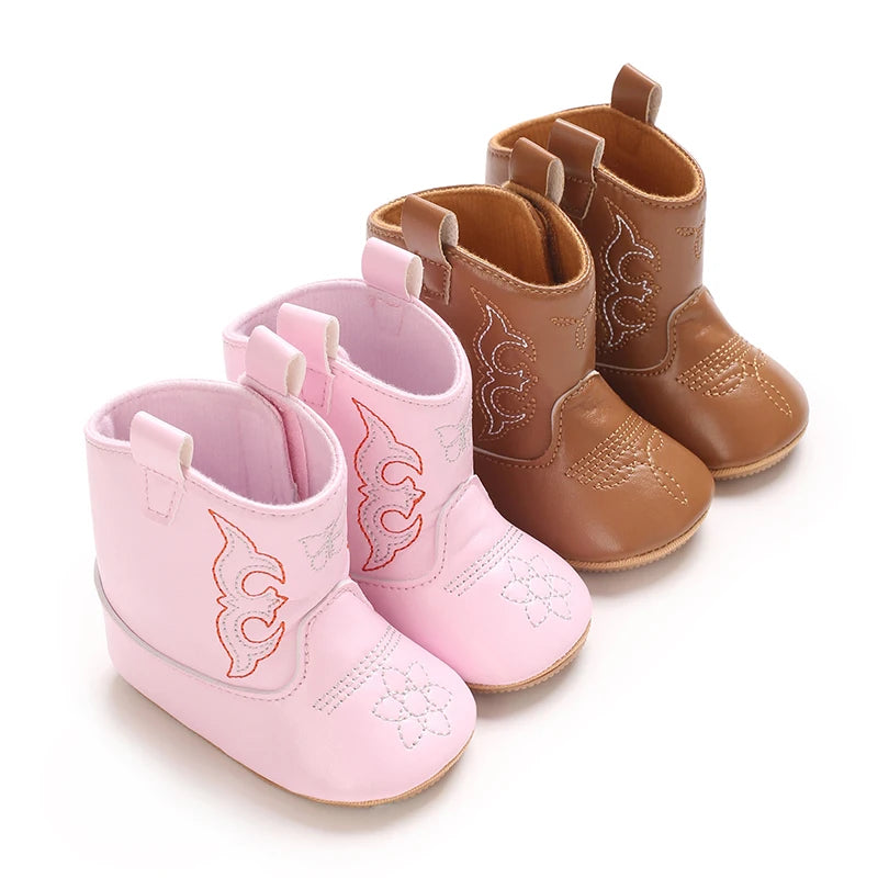 Baby Retro Leather Winter Boots 0-12M